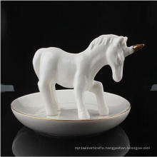 China Supplier Ceramic Horse Shape Jewelry Ring Holders